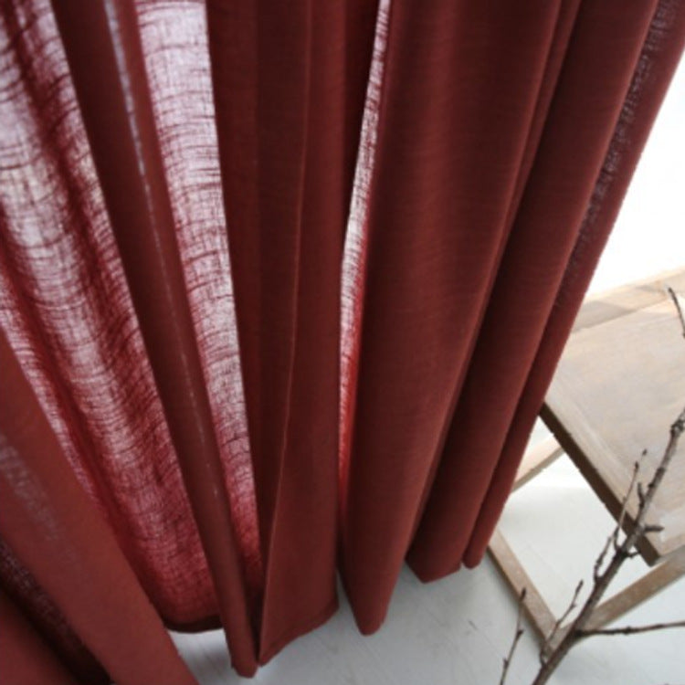 Japanese Linen Half Shade Curtain Solid Color Balcony Bedroom Living Room