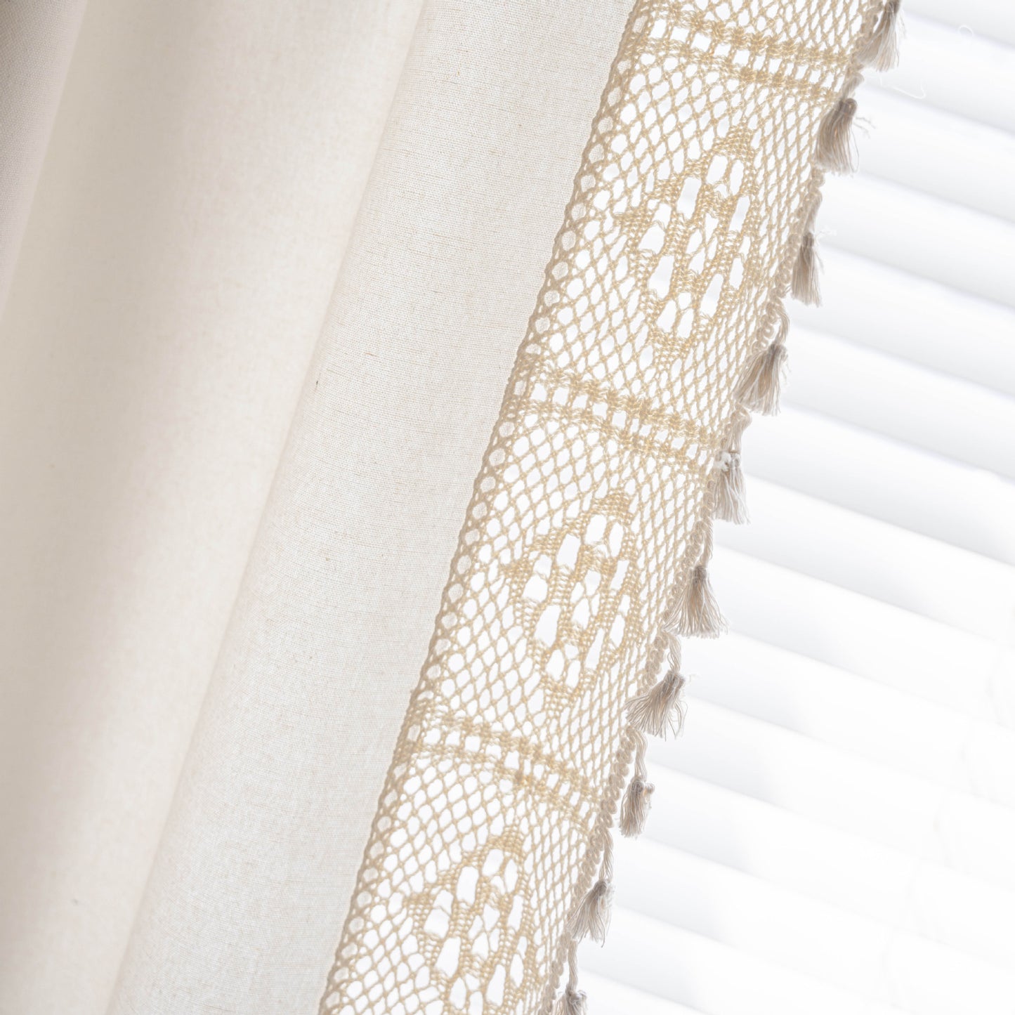 Handmade Flowers Splicing Partition Curtain Cotton Linen Semi-transparent Curtain
