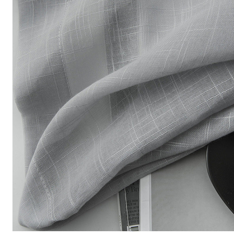 Japanese Linen Half Shade Curtain Solid Color Balcony Bedroom Living Room