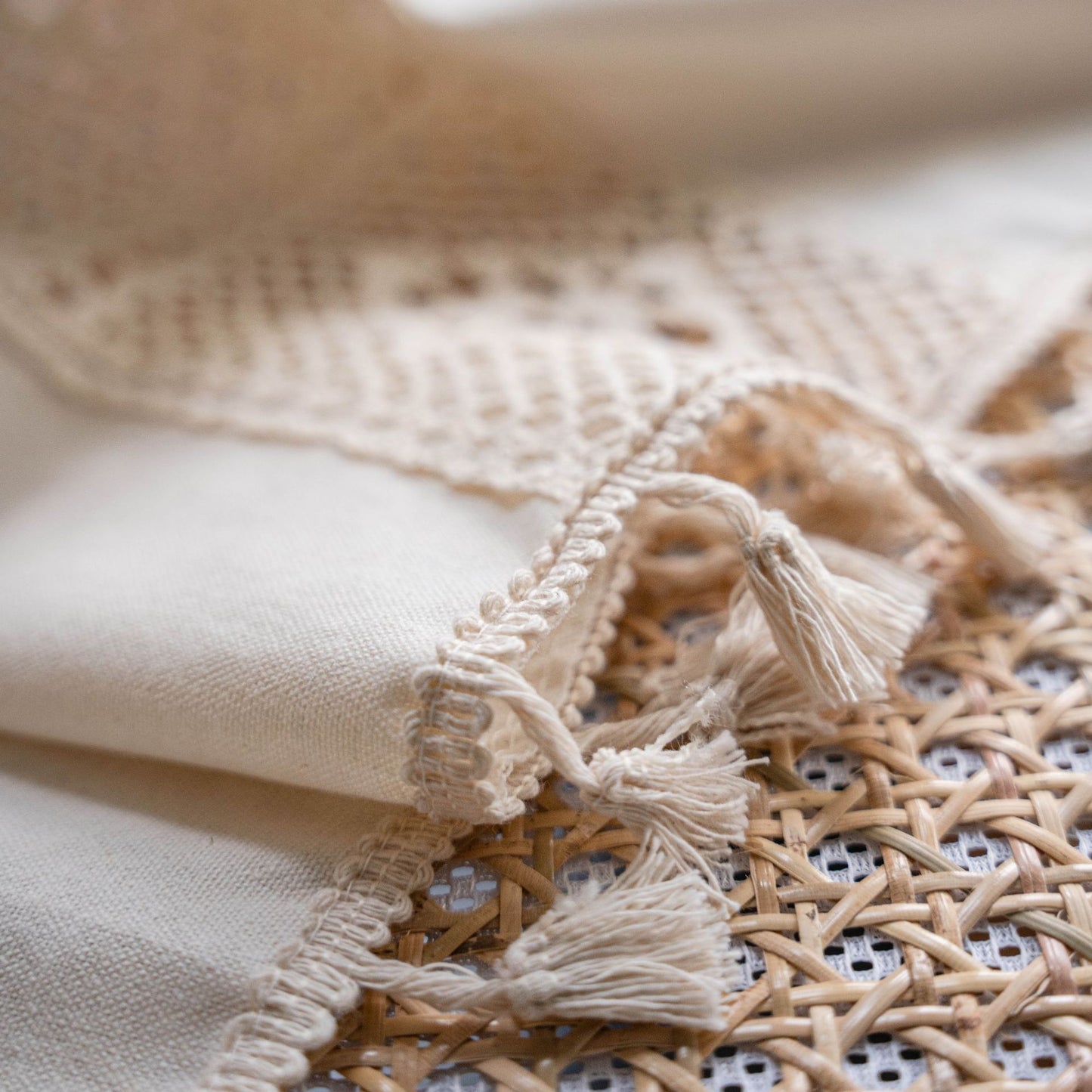Crochet Plaid Stitching Partition Short Curtain