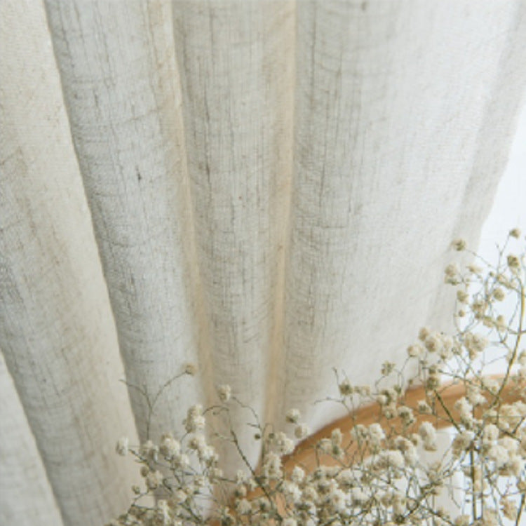 Japanese Linen Half Shade Curtain Solid Color Balcony Bedroom Living Room
