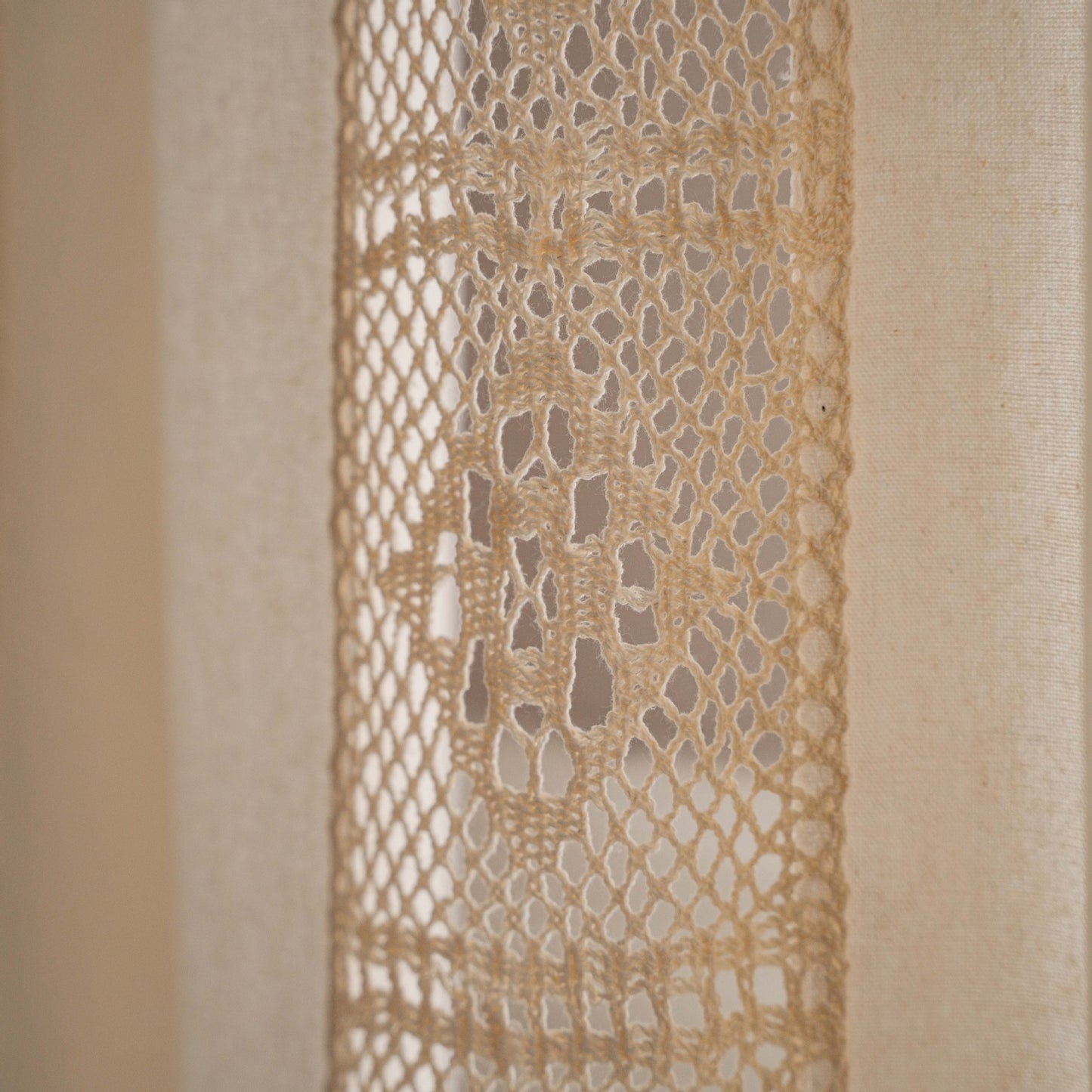Crochet Plaid Stitching Partition Short Curtain