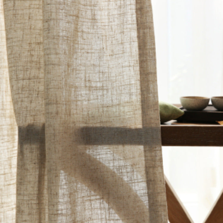 Japanese Linen Half Shade Curtain Solid Color Balcony Bedroom Living Room